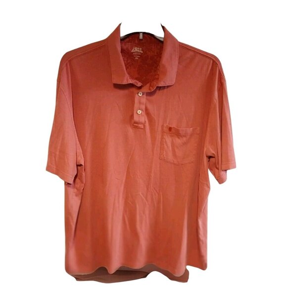 Izod Saltwater Short Sleeve Polo Shirt XXL Coral Classic Fit 100% Cotton With Po - Picture 1 of 4